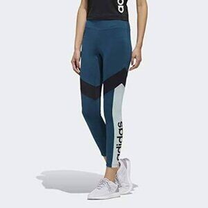 adidas Design 2 Move 7/8 Tights Size L NWT Climalite Colorblock Teal Black High